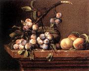 Plums and Peaches on a Table dfg DUPUYS, Pierre